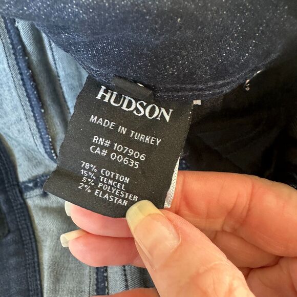 Hudson Collin Dark Blue Wash Low Rise Electric Clover Skinny Denim Jeans Size 26 - Picture 10 of 16